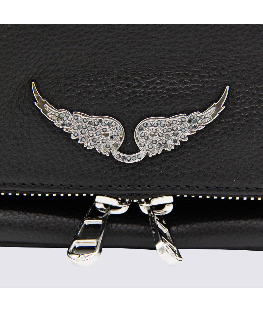 ZADIG & VOLTAIRE Черная кожаная сумка через плечо, фото 4