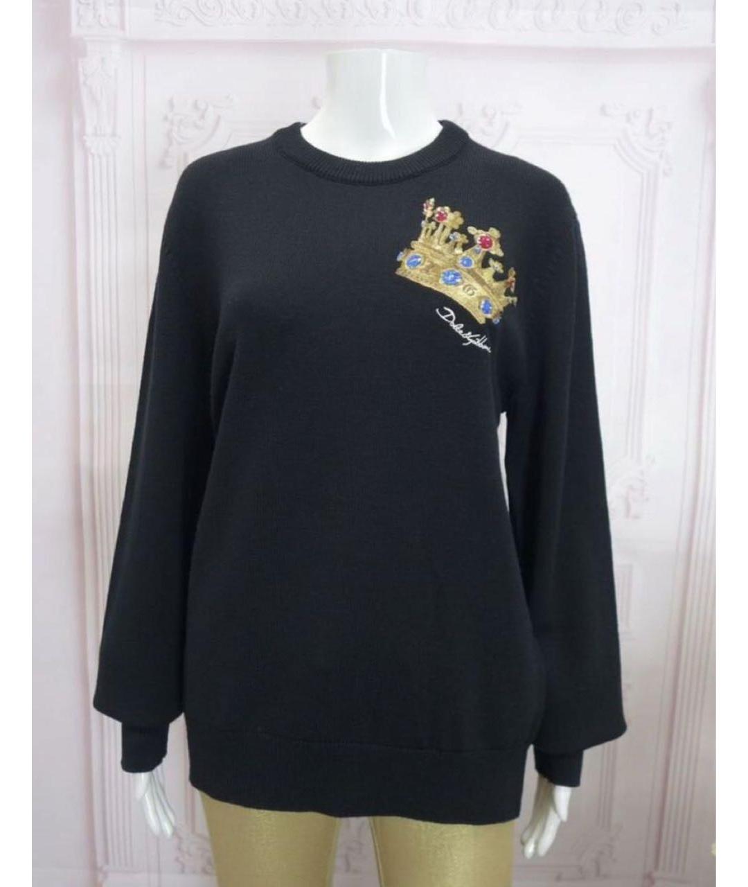 DOLCE&GABBANA Черный шерстяной джемпер / свитер, фото 5