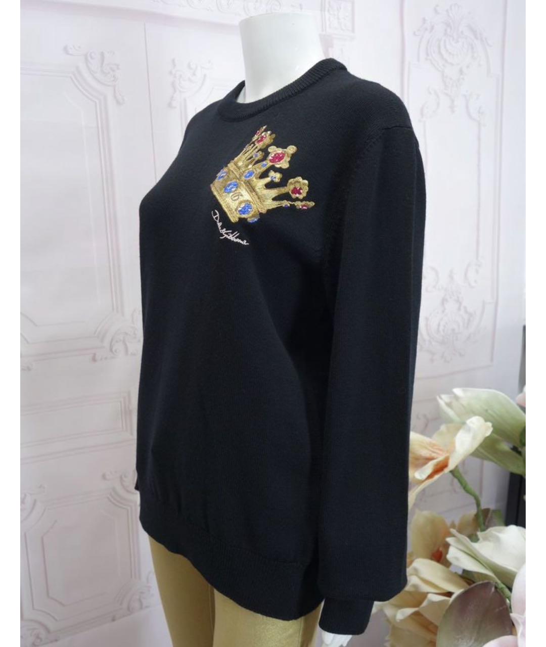 DOLCE&GABBANA Черный шерстяной джемпер / свитер, фото 7