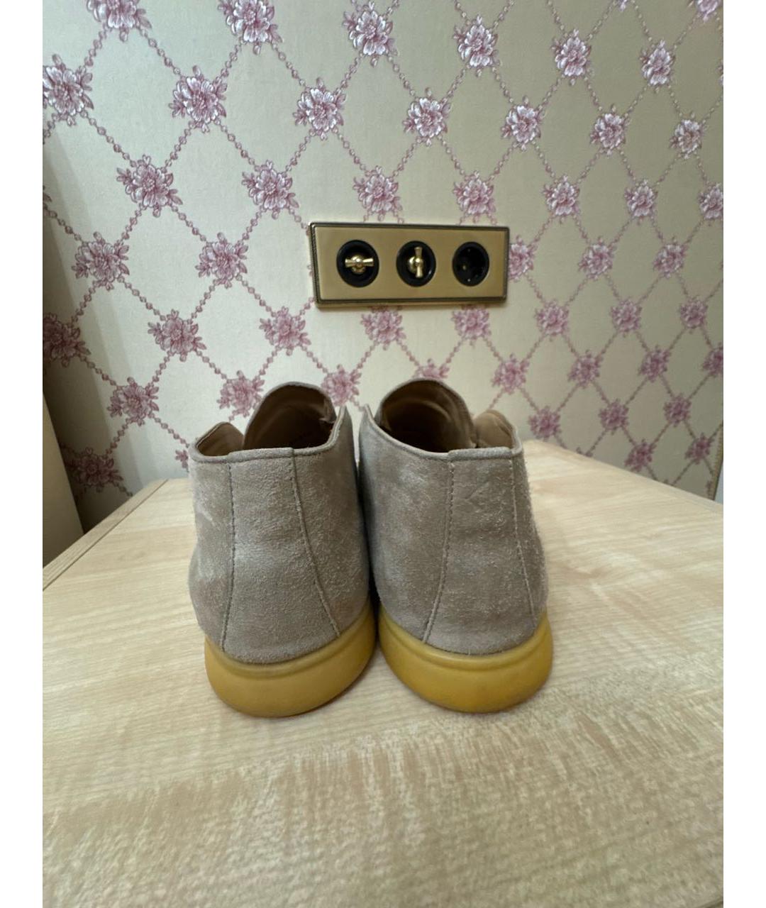 LORO PIANA Бежевые замшевые лоферы, фото 4