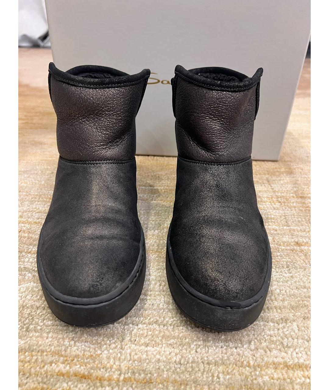 SANTONI Антрацитовые нубуковые полусапоги, фото 2