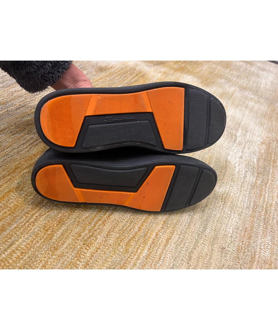 SANTONI Антрацитовые нубуковые полусапоги, фото 6