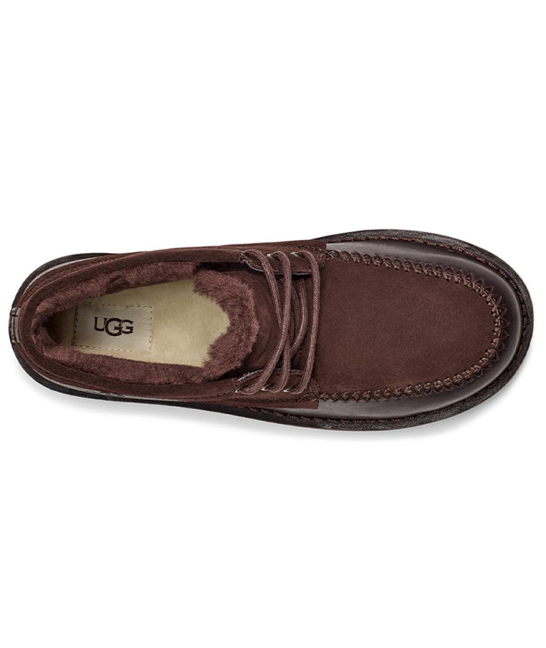 UGG AUSTRALIA Коричневые кожаные высокие ботинки, фото 5