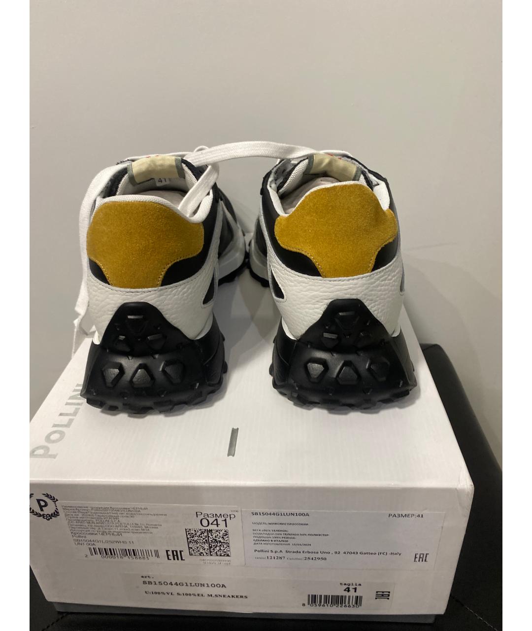 POLLINI Мульти кожаные низкие кроссовки / кеды, фото 4