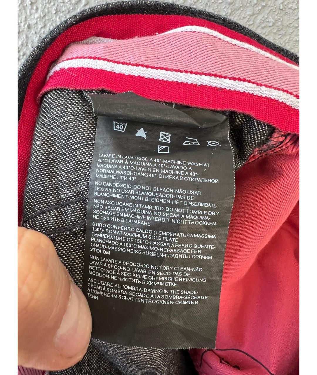 GIORGIO ARMANI Темно-синие хлопковые прямые джинсы, фото 5