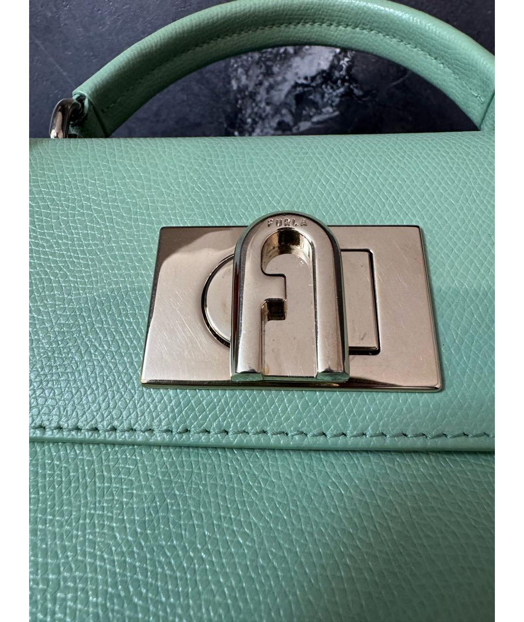 FURLA Салатовая кожаная сумка через плечо, фото 6