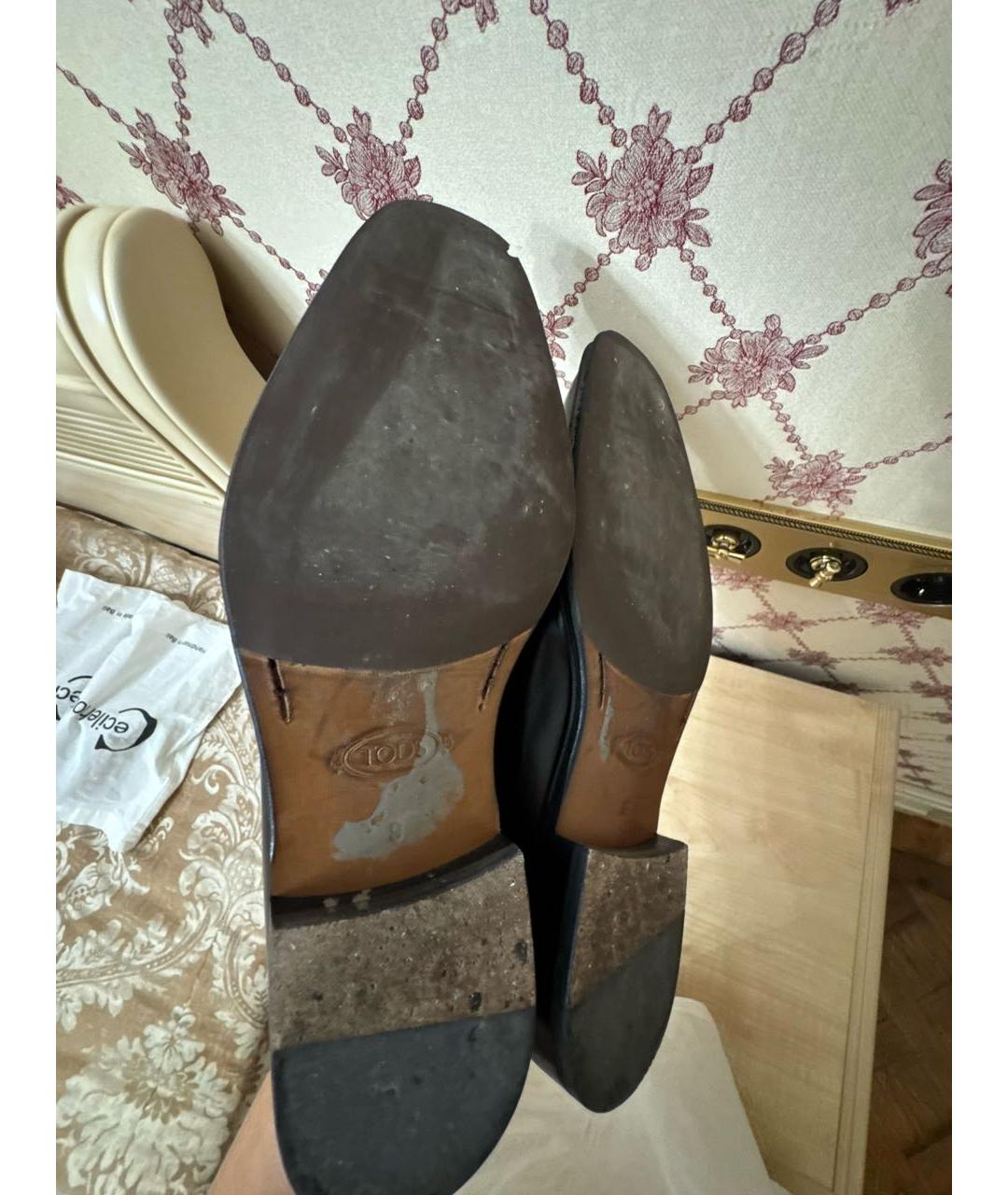 TOD'S Черные кожаные туфли, фото 5