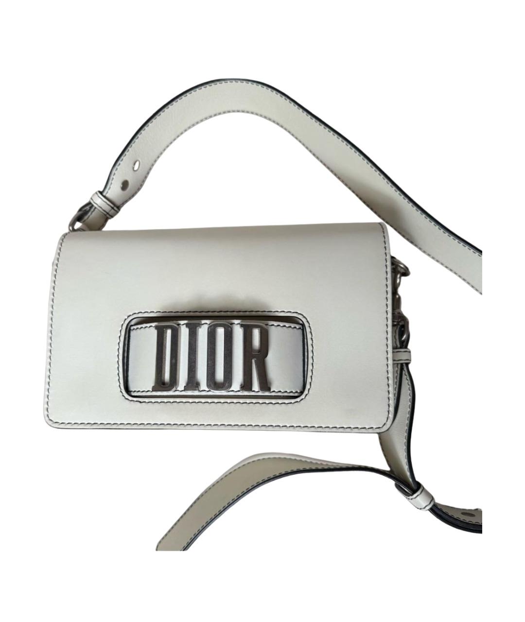 CHRISTIAN DIOR Белая кожаная сумка через плечо, фото 1