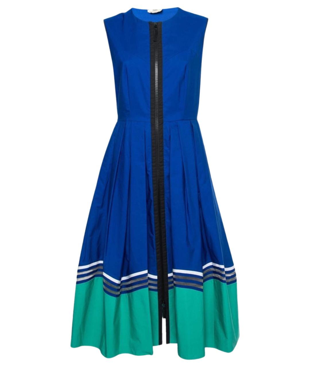 FENDI Синее хлопковое повседневное платье, фото 1