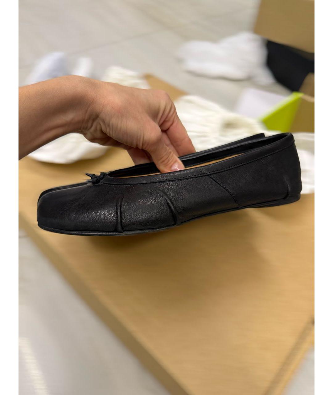MAISON MARGIELA Черные кожаные балетки, фото 6
