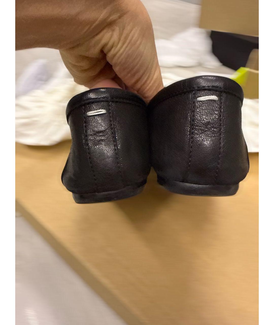 MAISON MARGIELA Черные кожаные балетки, фото 4