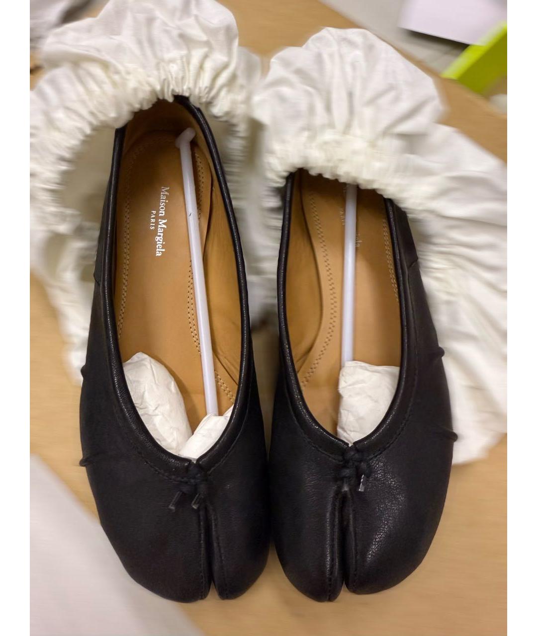 MAISON MARGIELA Черные кожаные балетки, фото 5