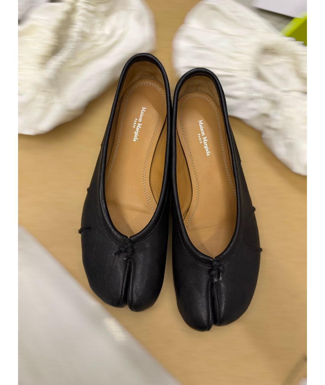 MAISON MARGIELA Черные кожаные балетки, фото 3