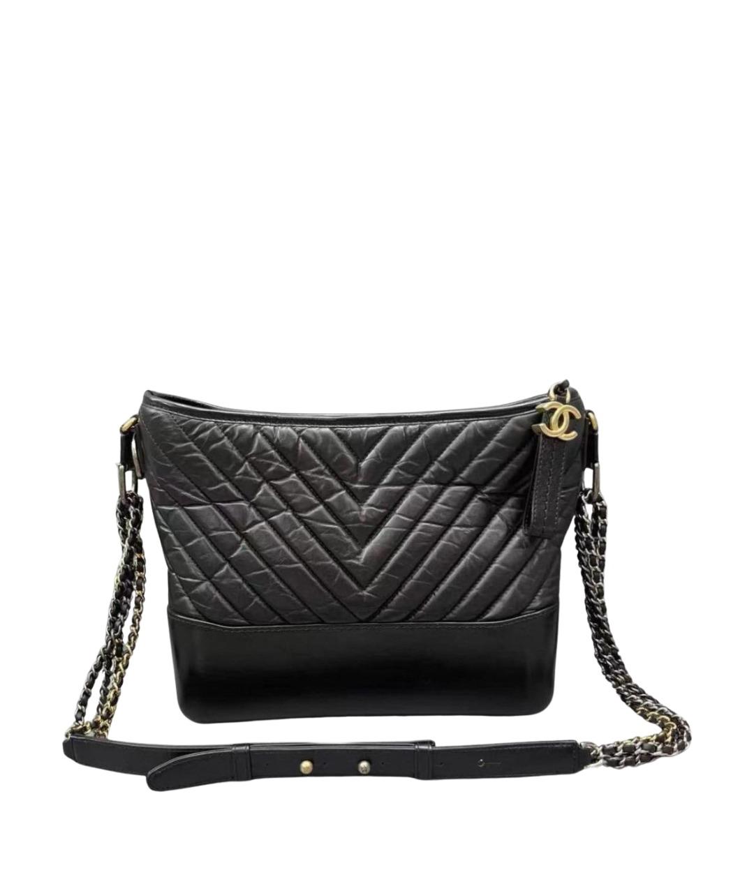 CHANEL Черная кожаная сумка через плечо, фото 1