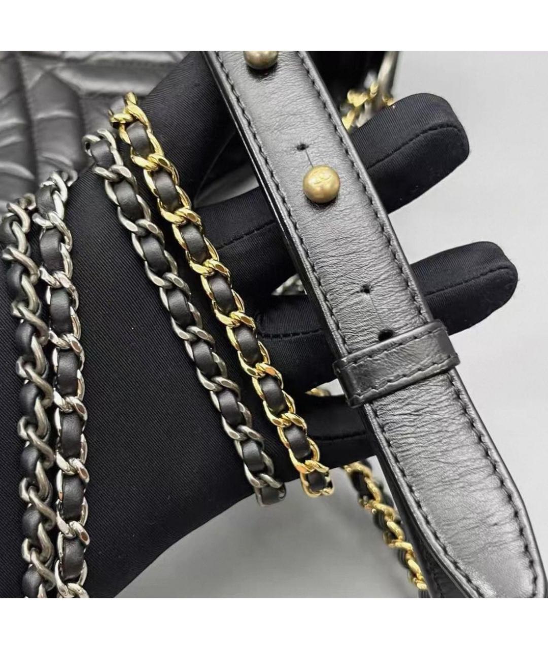 CHANEL Черная кожаная сумка через плечо, фото 3