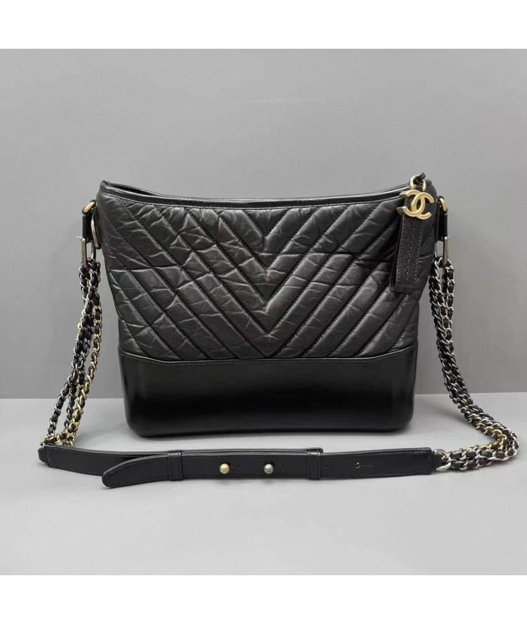 CHANEL Черная кожаная сумка через плечо, фото 5