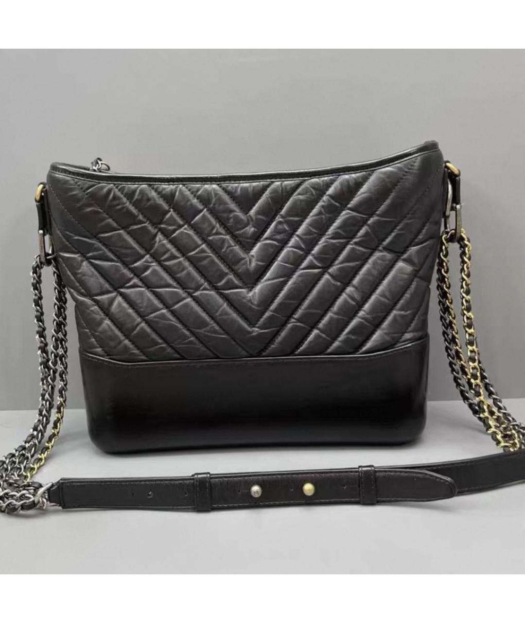 CHANEL Черная кожаная сумка через плечо, фото 2