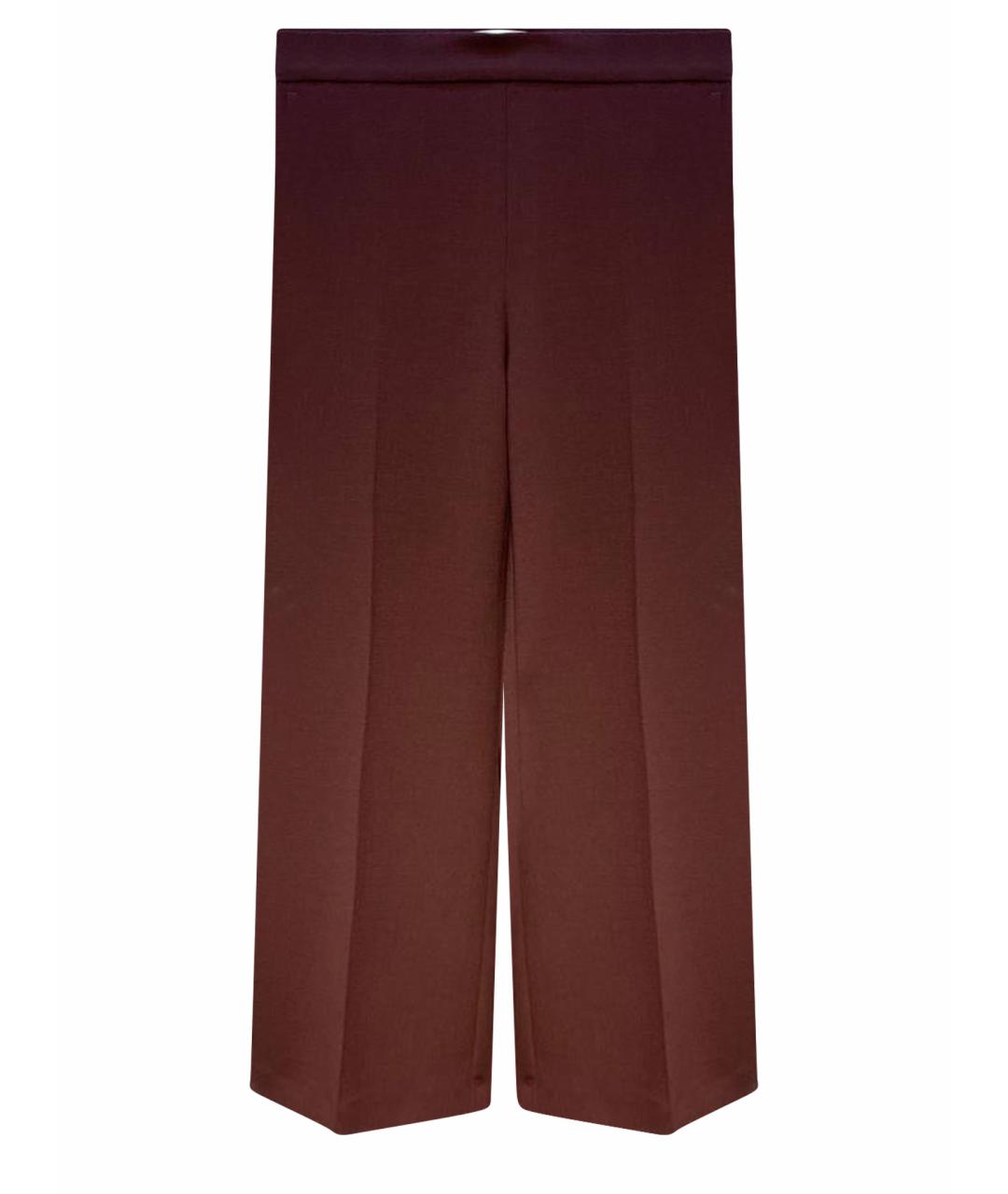 FENDI Коричневые шерстяные брюки широкие, фото 1