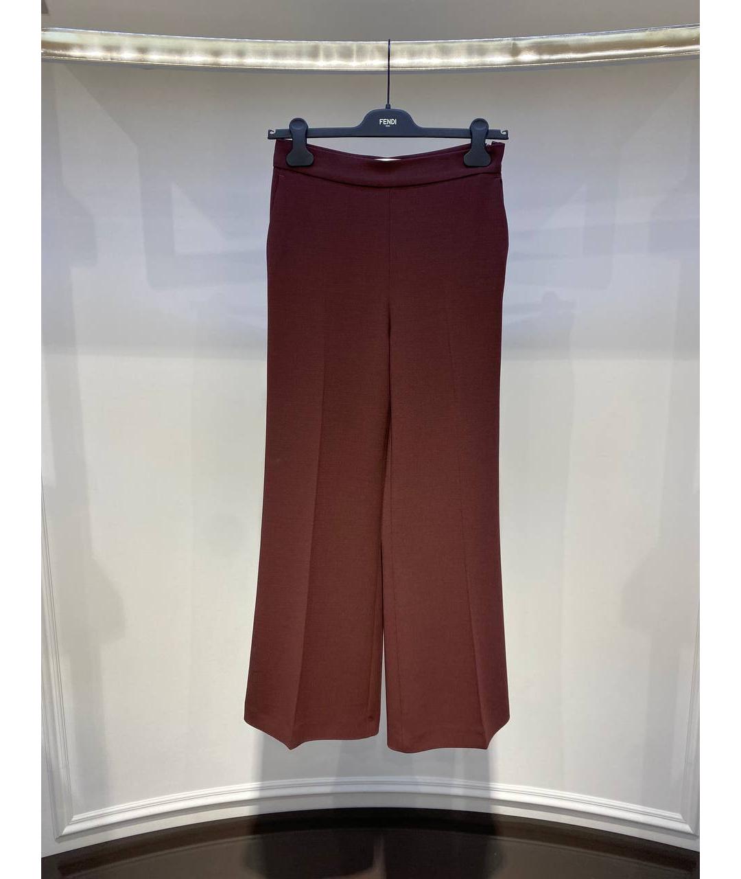 FENDI Коричневые шерстяные брюки широкие, фото 3