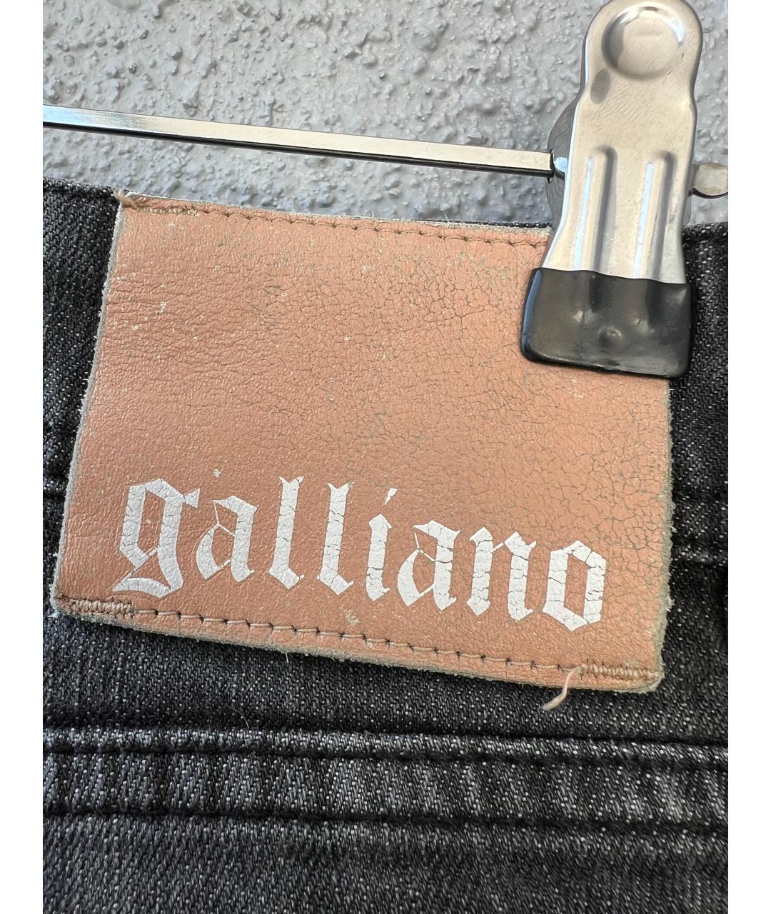 JOHN GALLIANO Антрацитовые хлопковые прямые джинсы, фото 5