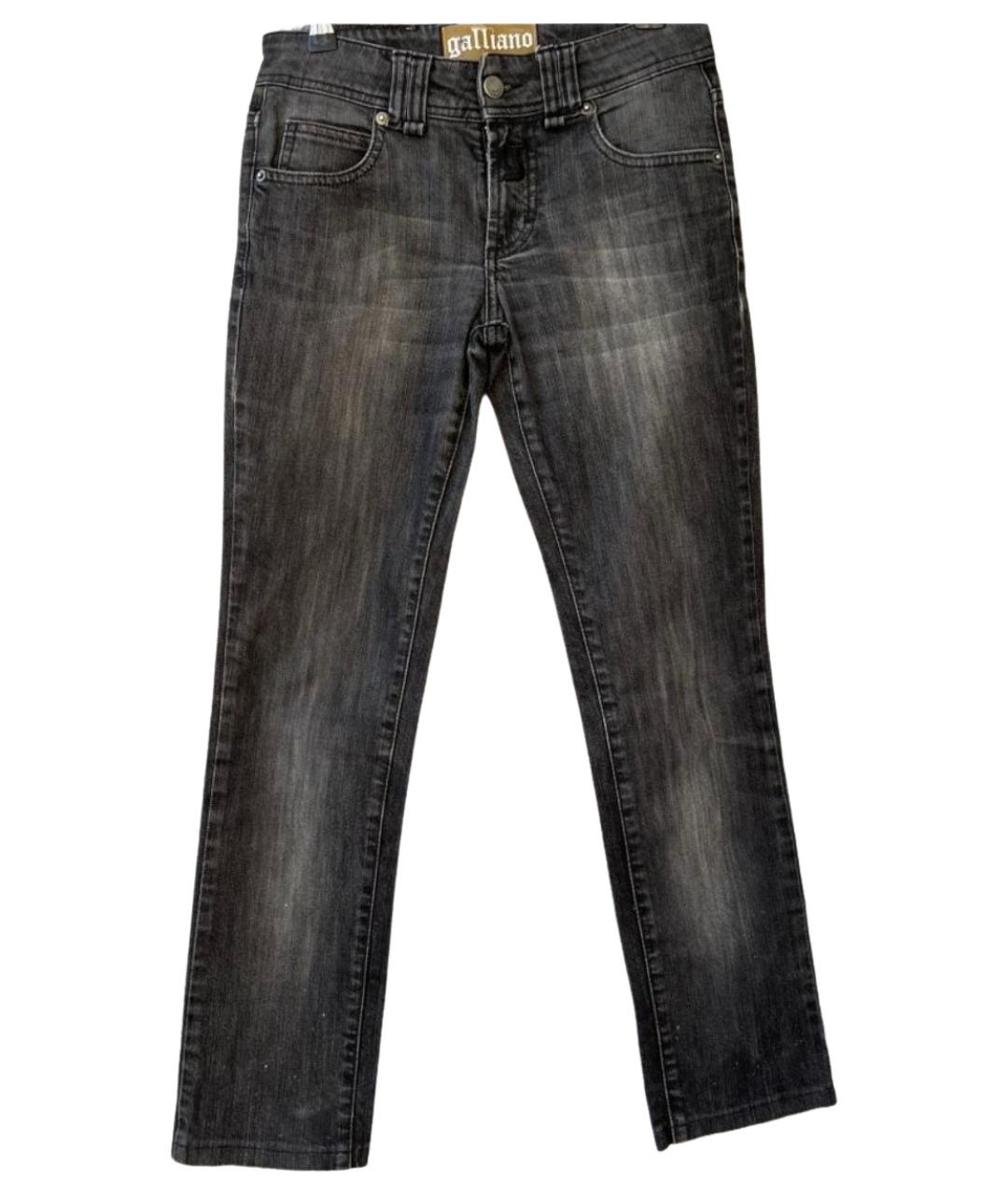JOHN GALLIANO Антрацитовые хлопковые прямые джинсы, фото 1