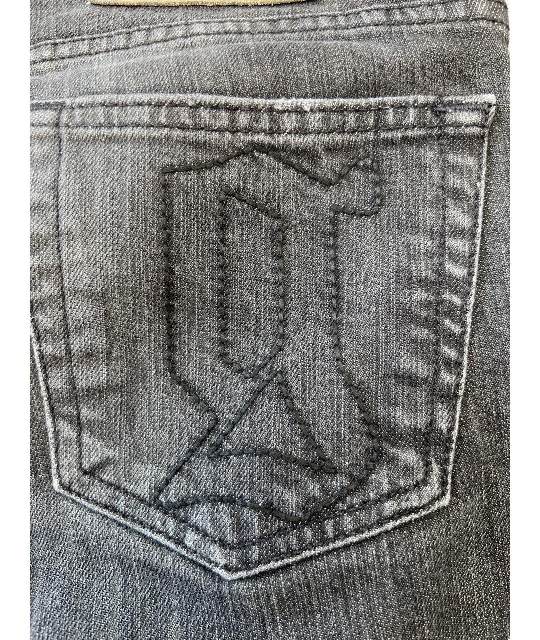 JOHN GALLIANO Антрацитовые хлопковые прямые джинсы, фото 7