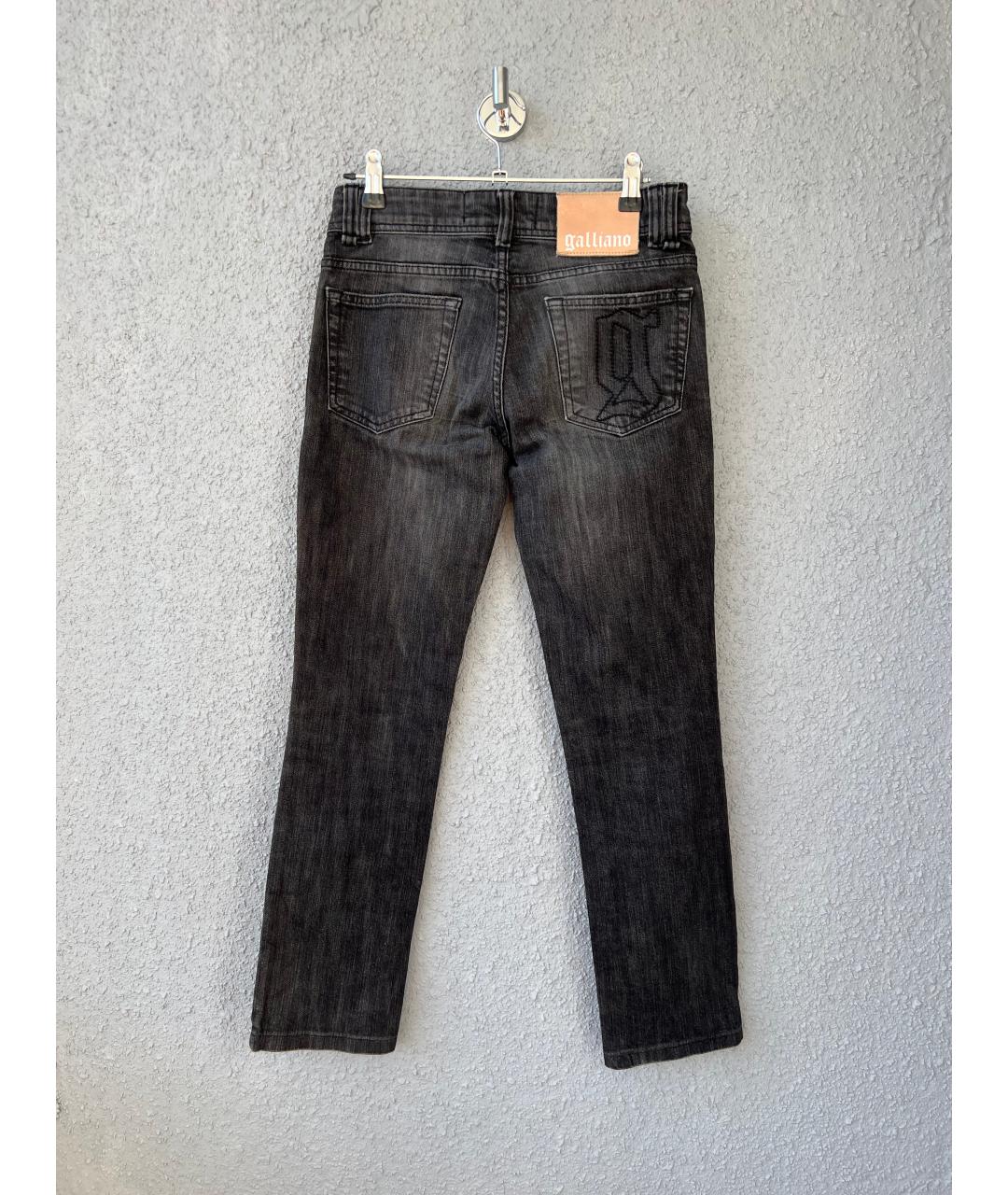 JOHN GALLIANO Антрацитовые хлопковые прямые джинсы, фото 2