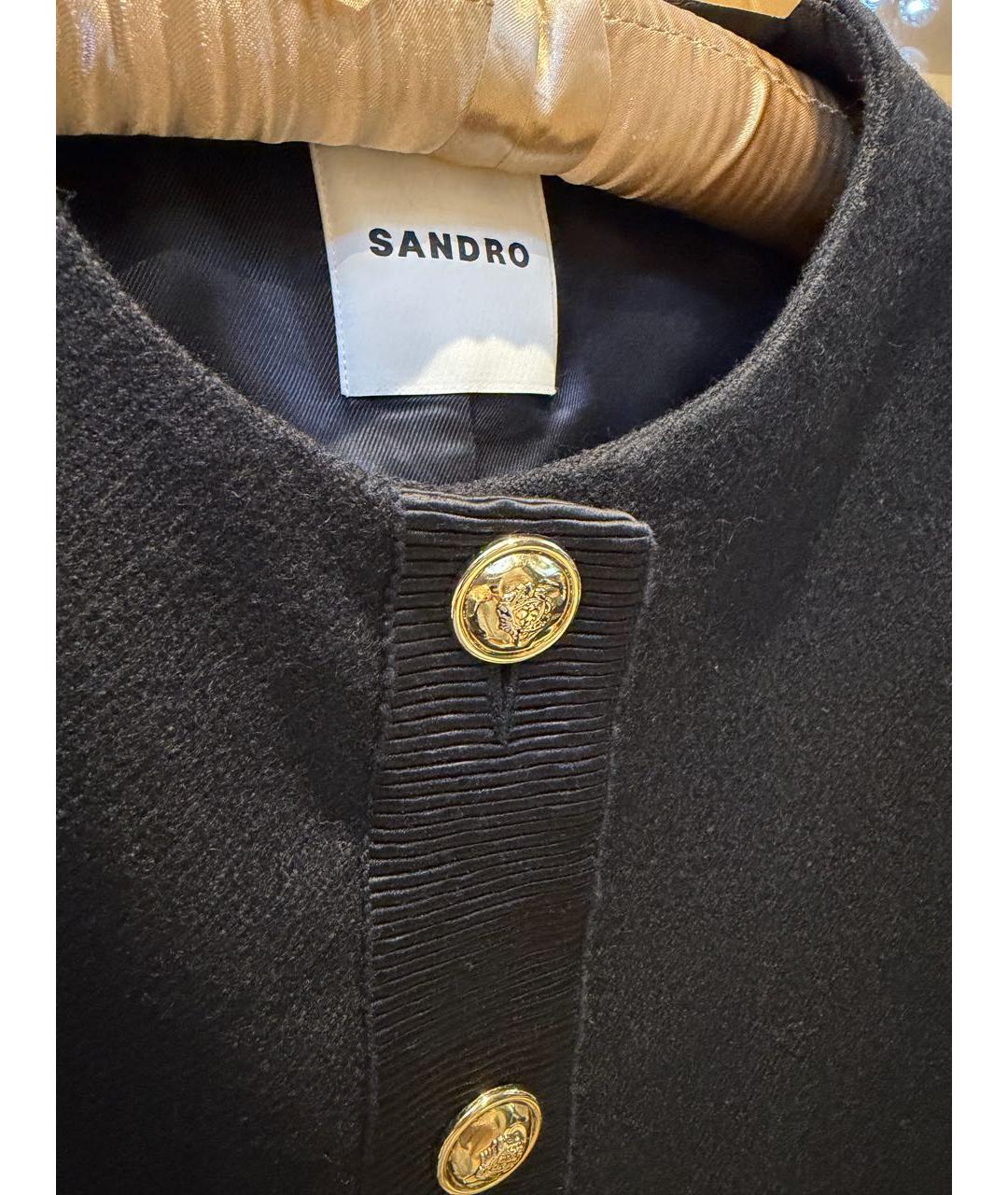 SANDRO Черный шерстяной жакет/пиджак, фото 3
