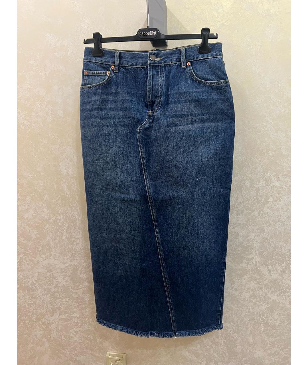 RAEY Синяя деним юбка макси, фото 9