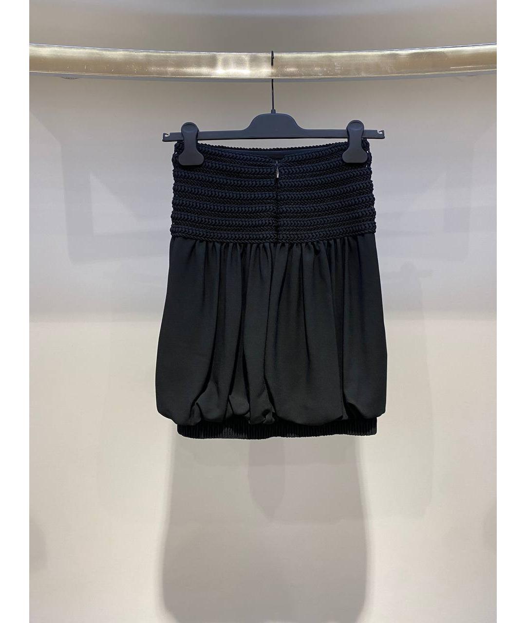 FENDI Черная ацетатная юбка мини, фото 2