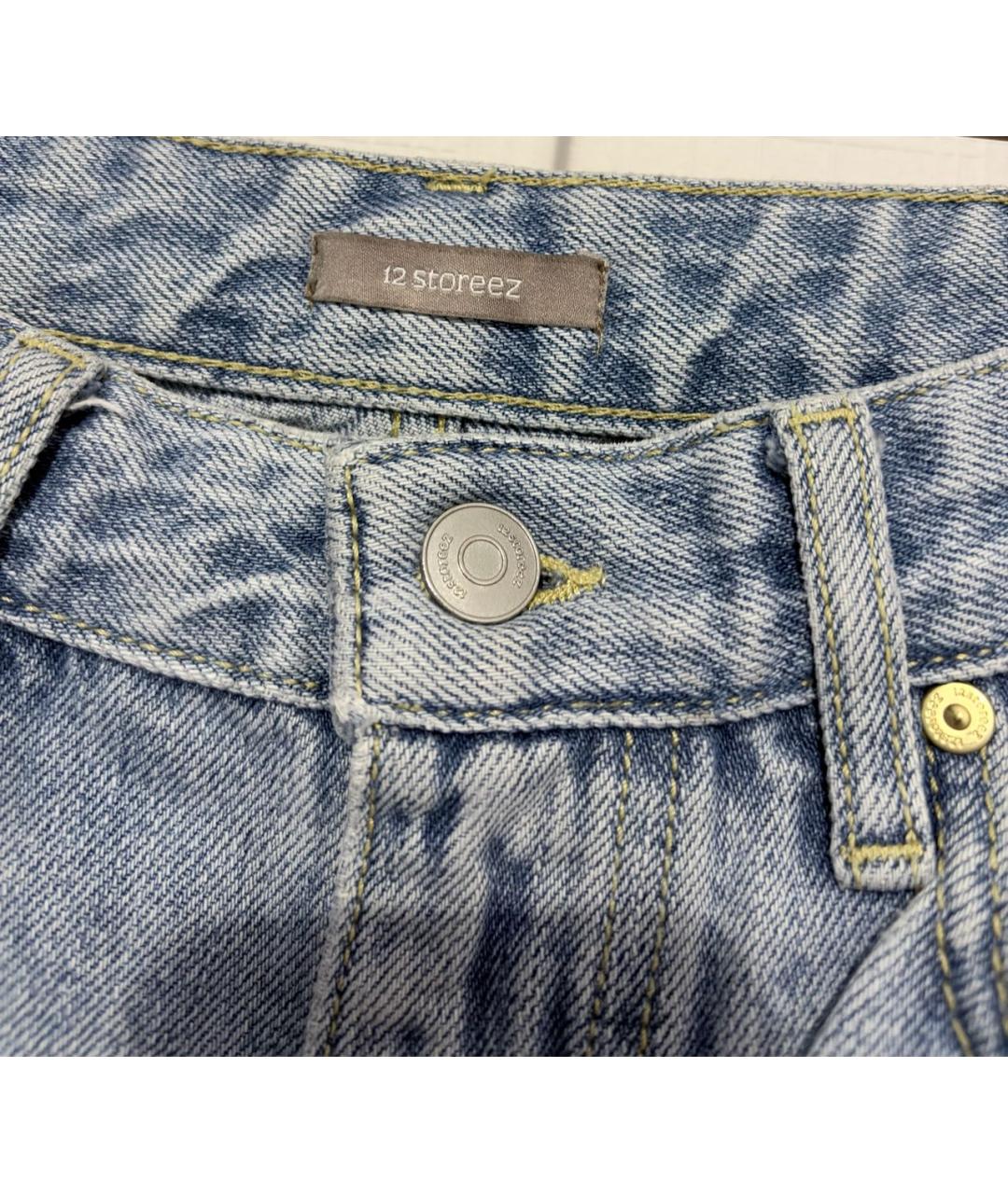 12 STOREEZ Голубые хлопковые прямые джинсы, фото 2