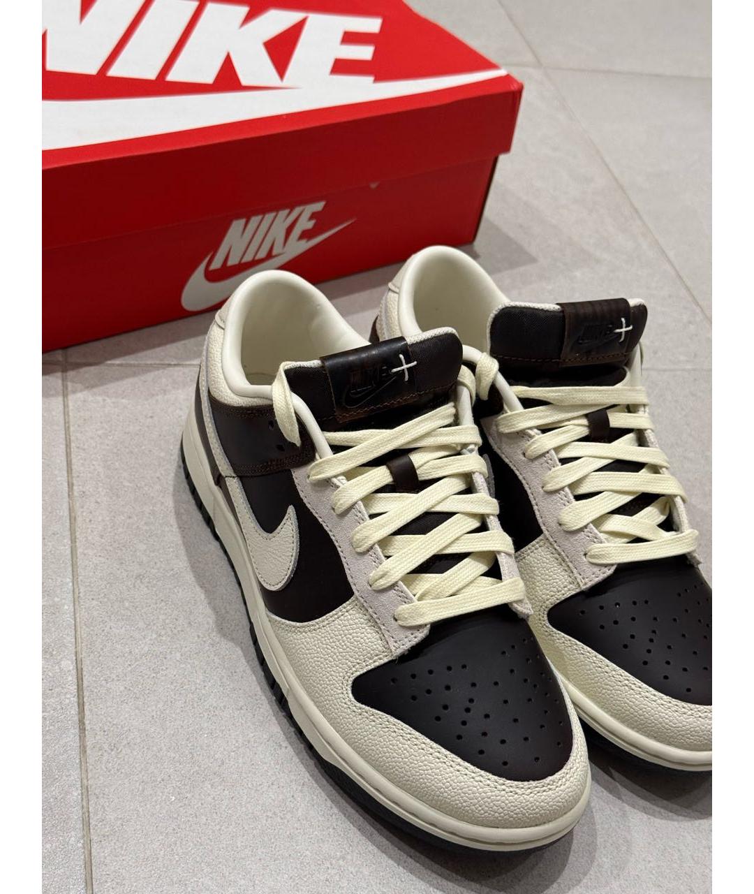 NIKE Коричневые кожаные кроссовки, фото 3