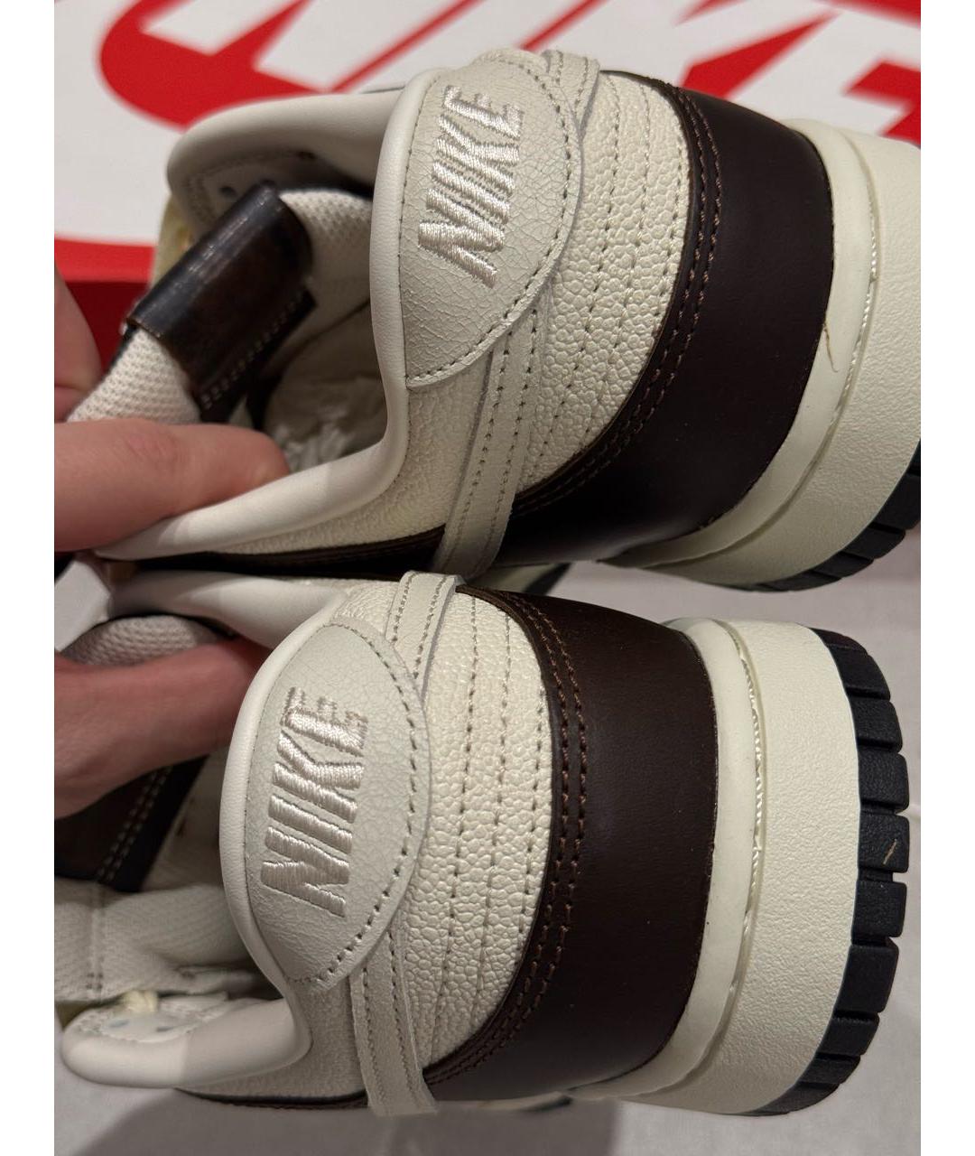 NIKE Коричневые кожаные кроссовки, фото 4