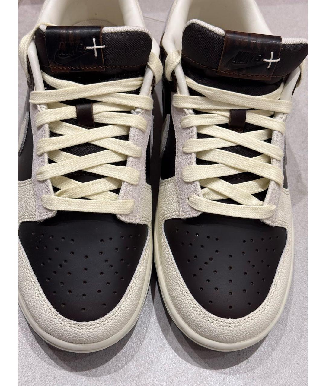 NIKE Коричневые кожаные кроссовки, фото 2