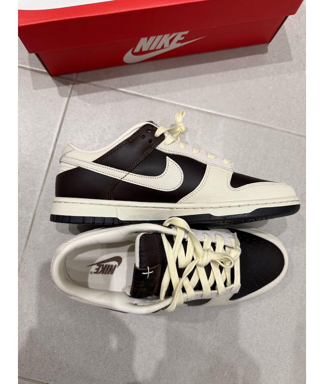 NIKE Коричневые кожаные кроссовки, фото 7