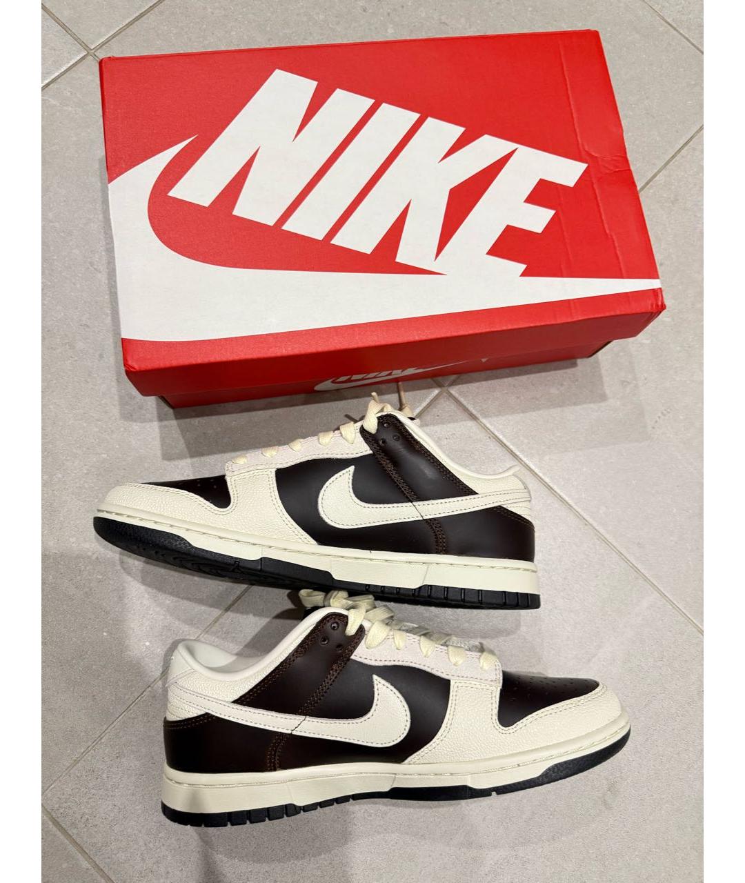 NIKE Коричневые кожаные кроссовки, фото 6