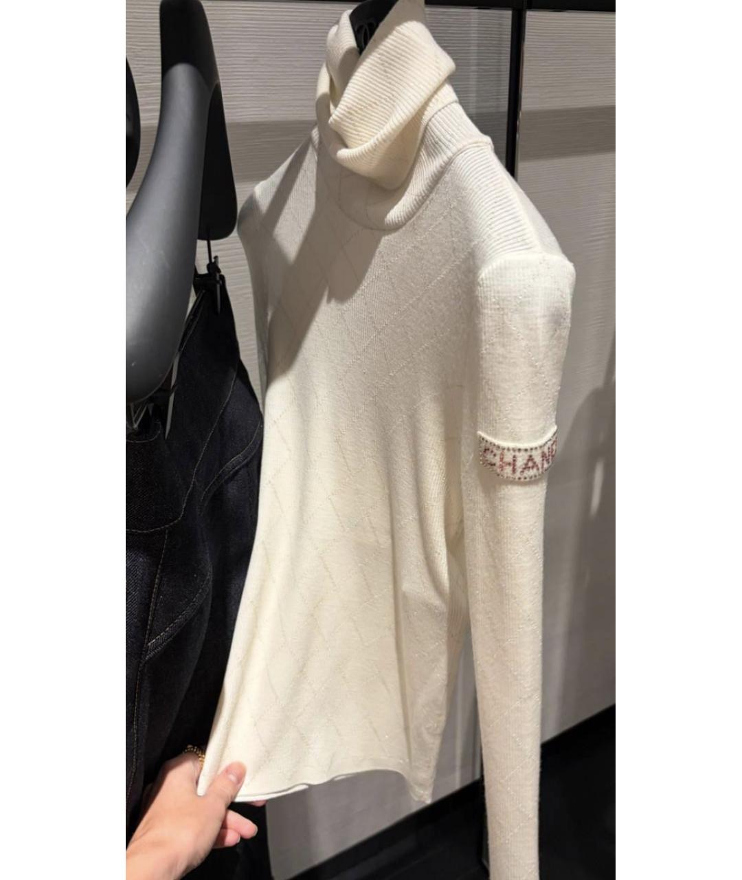 CHANEL Белая шерстяная водолазка, фото 1