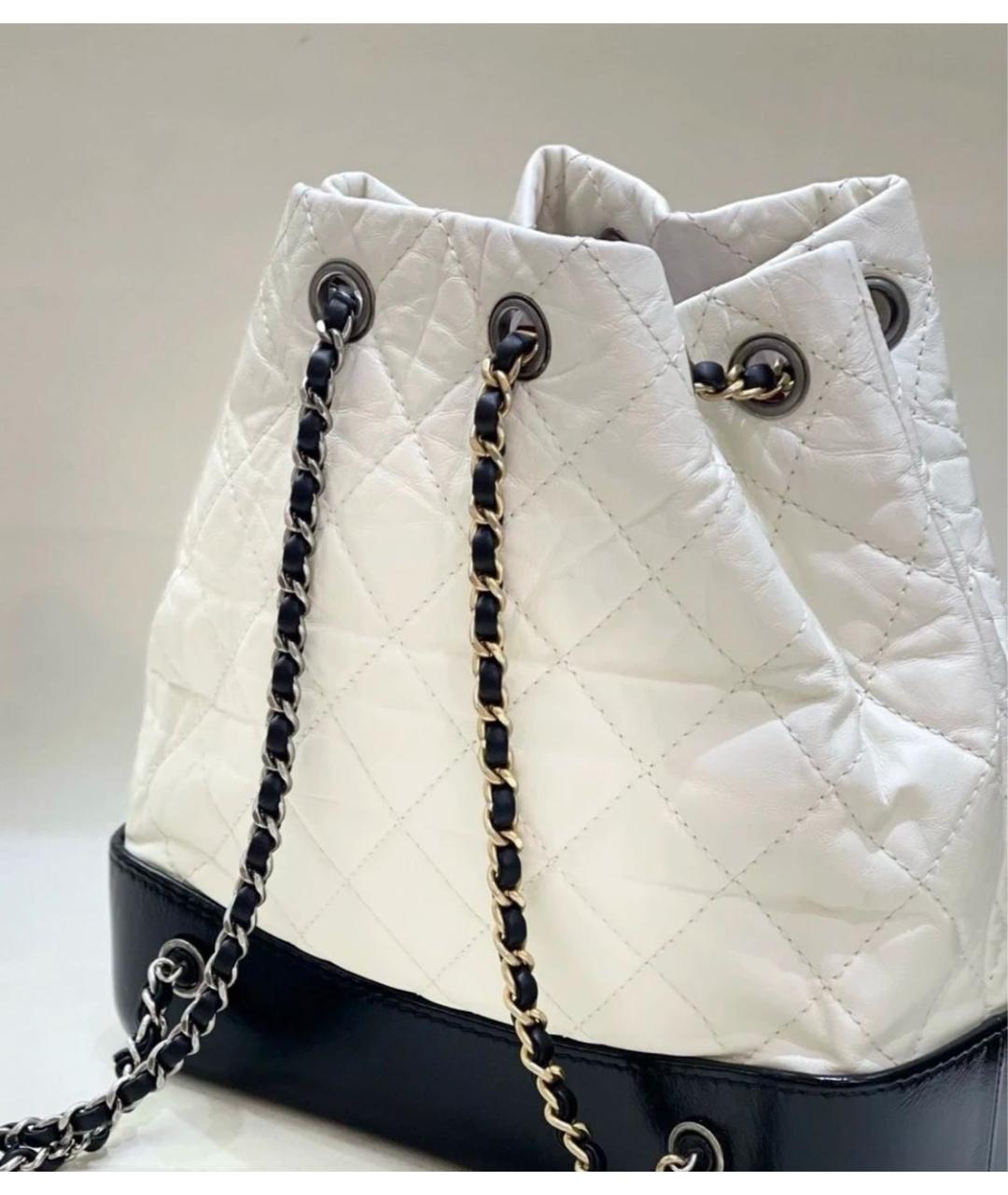CHANEL Белый кожаный рюкзак, фото 3