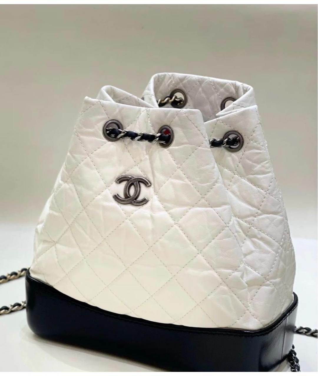 CHANEL Белый кожаный рюкзак, фото 2