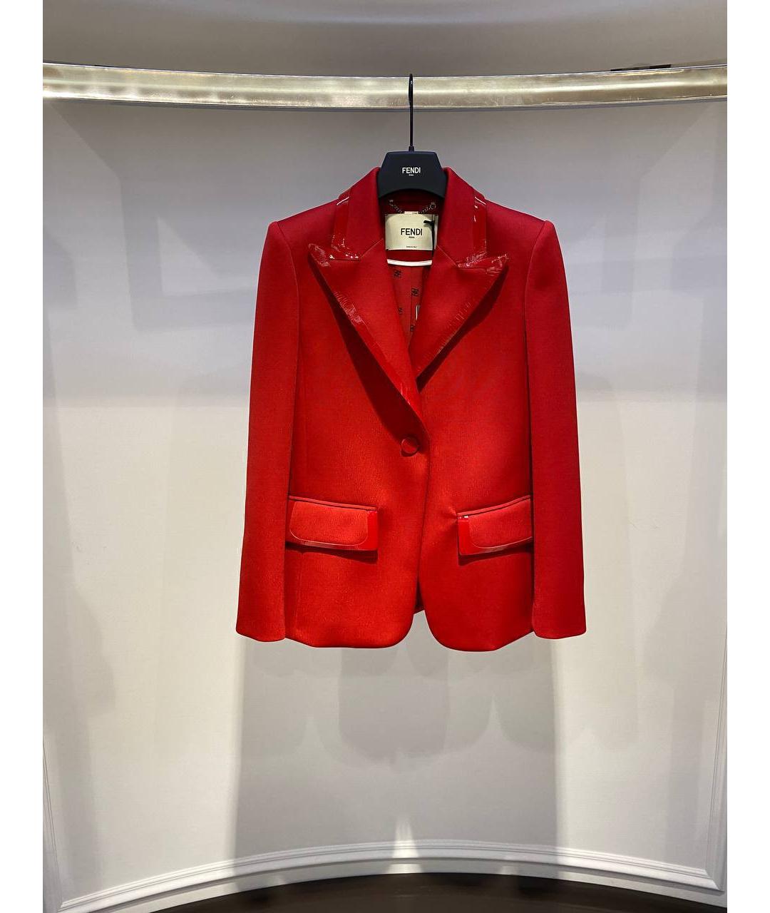 FENDI Красный полиэстеровый жакет/пиджак, фото 2