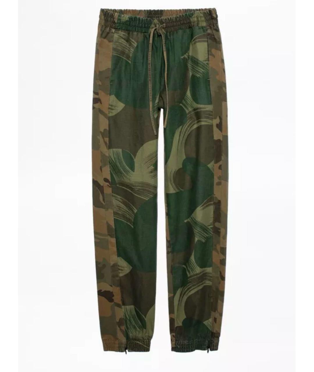 ZADIG & VOLTAIRE Хаки хлопковые прямые брюки, фото 8