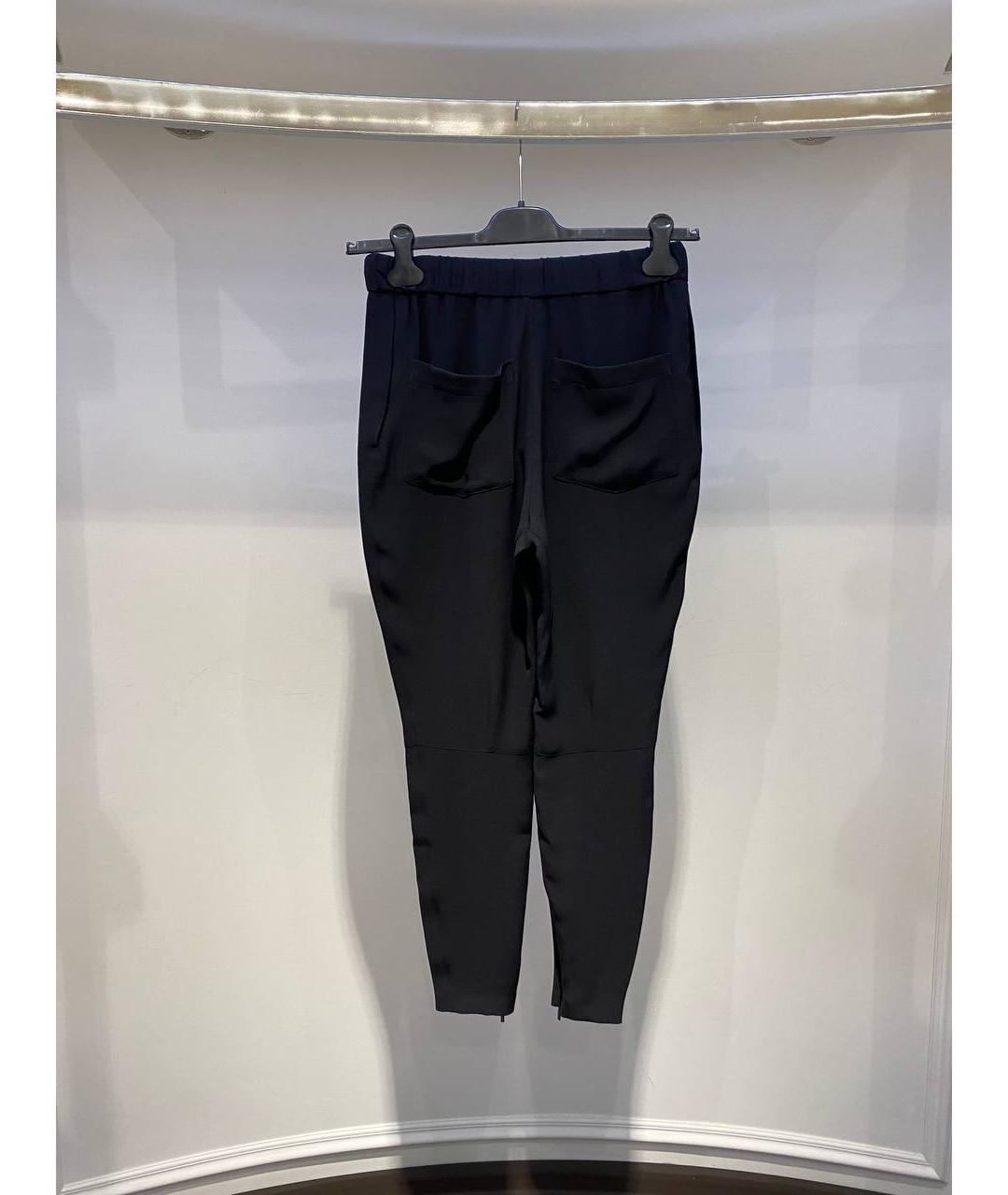 FENDI Черные шелковые прямые брюки, фото 2