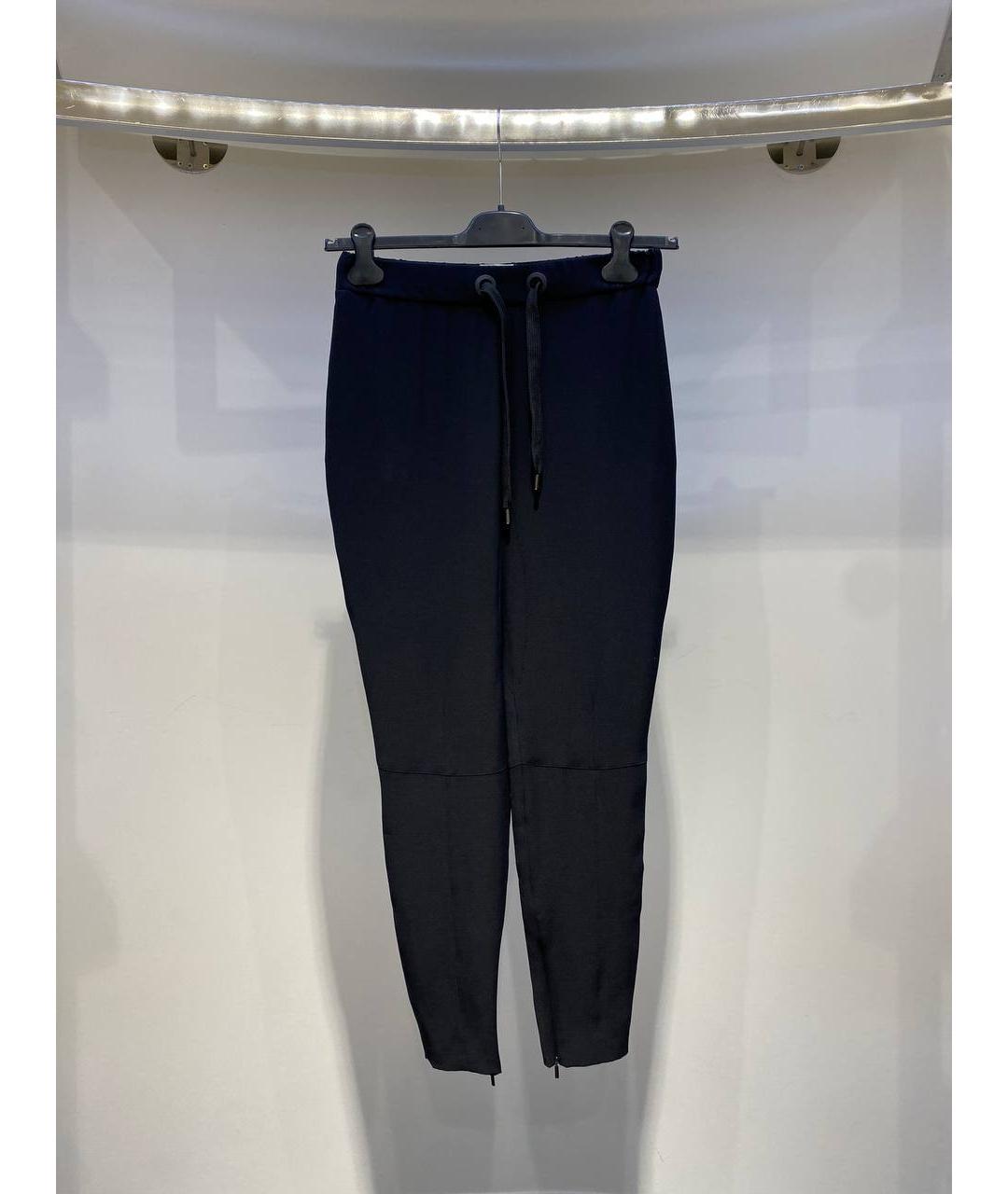 FENDI Черные шелковые прямые брюки, фото 3