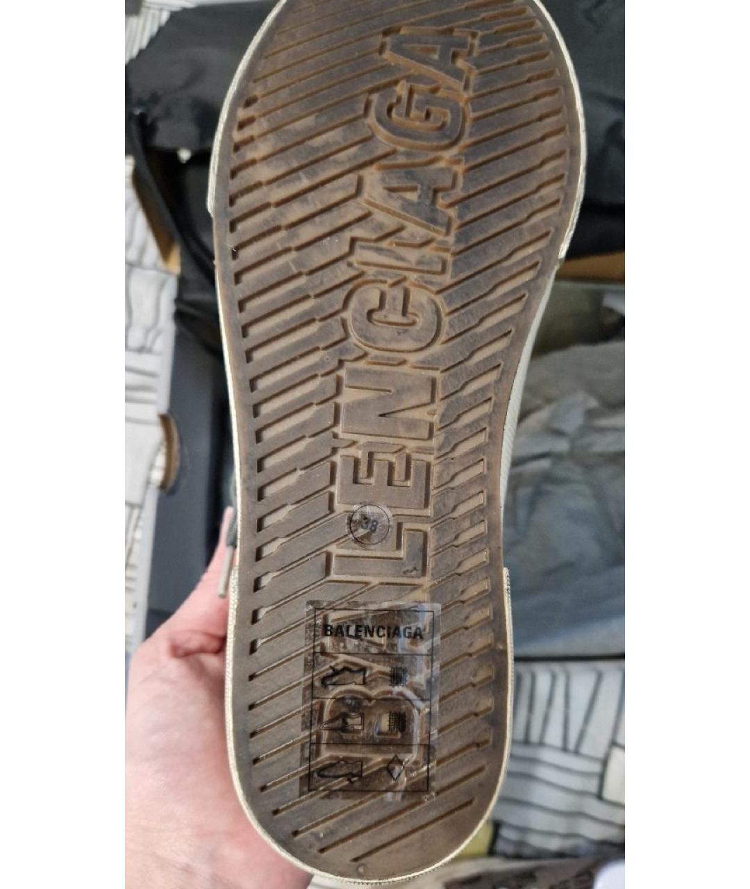 BALENCIAGA Коричневые текстильные кеды, фото 5