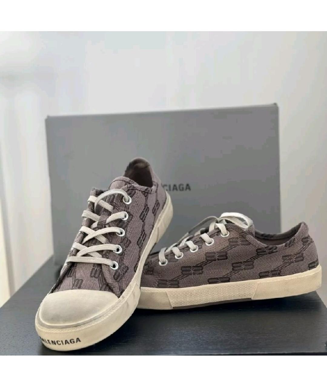 BALENCIAGA Коричневые текстильные кеды, фото 3