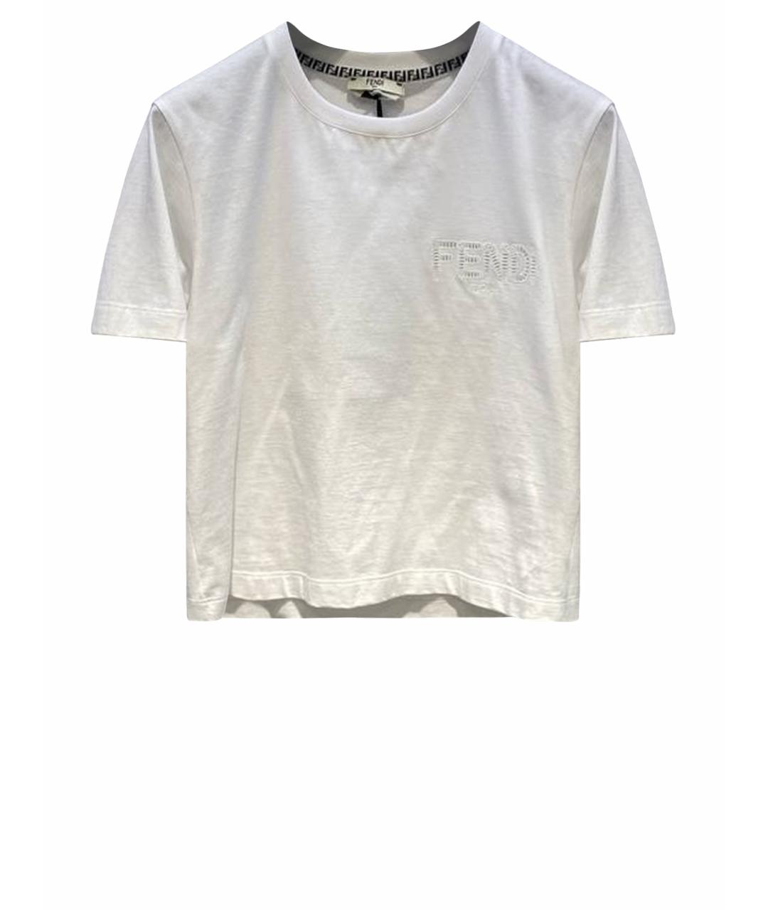 FENDI Белая хлопковая футболка, фото 1