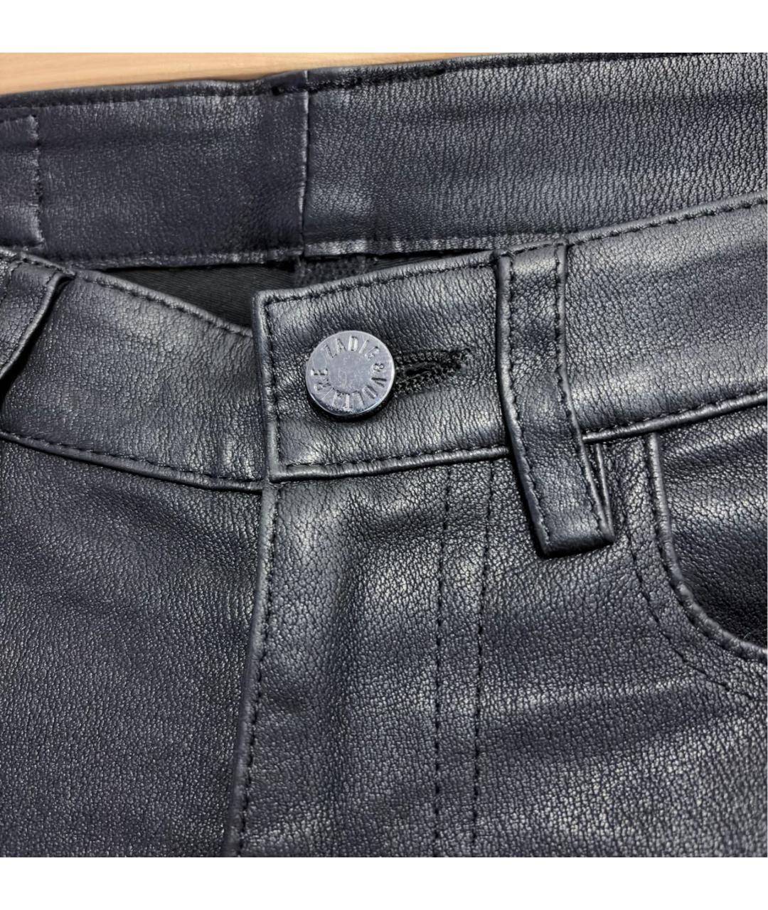 ZADIG & VOLTAIRE Черные кожаные брюки узкие, фото 2