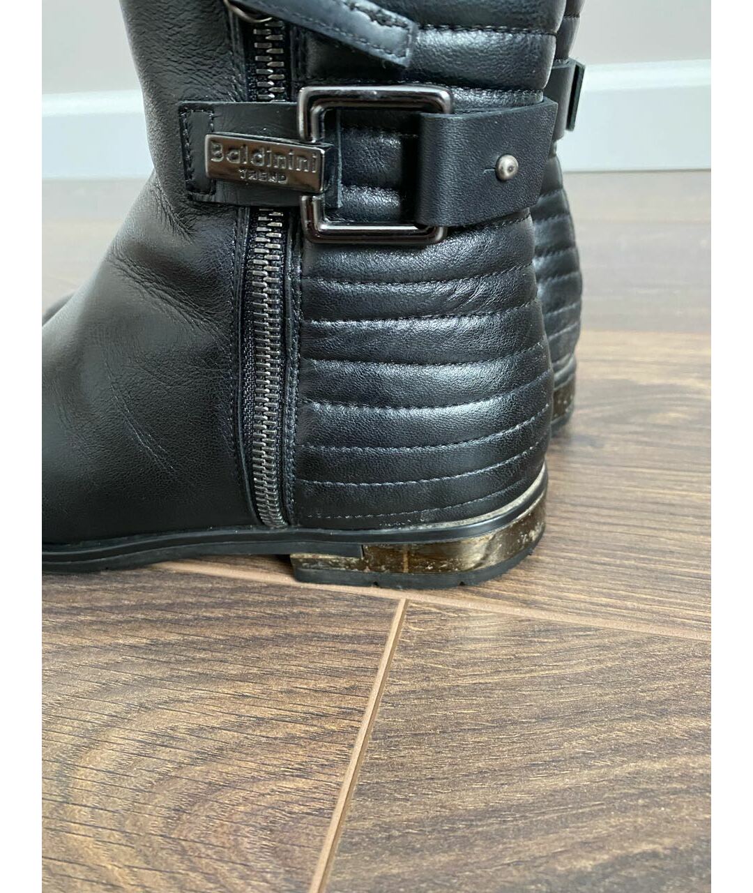 BALDININI Черные кожаные ботинки, фото 7