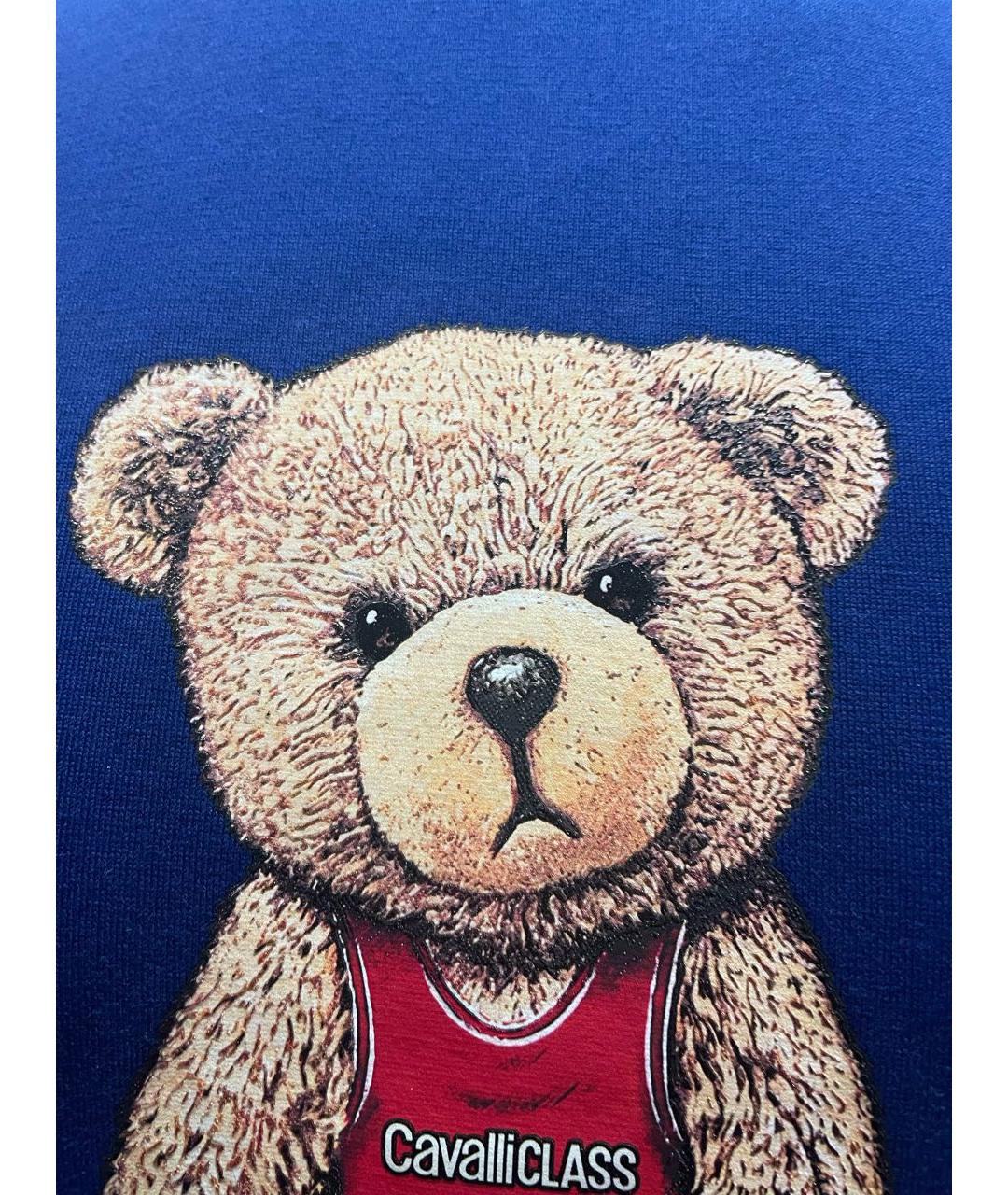 CAVALLI CLASS Синяя хлопковая футболка, фото 5