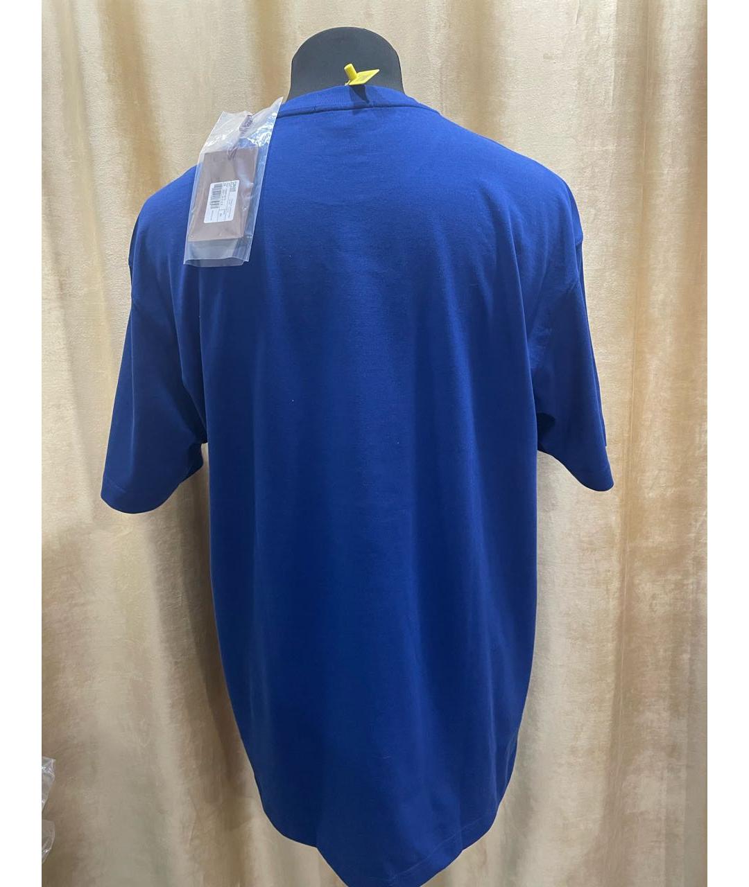 CAVALLI CLASS Синяя хлопковая футболка, фото 2